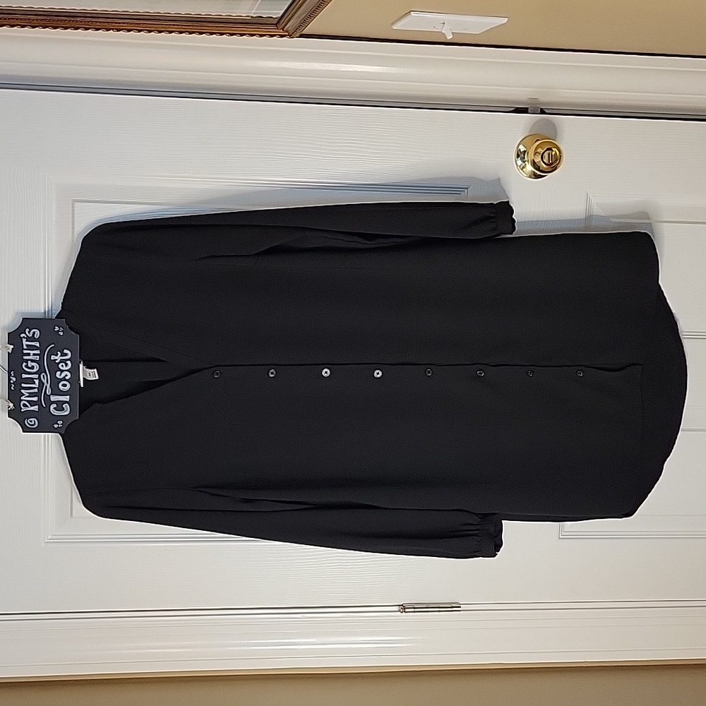 A New Day XS Black Shirt Dress Long Sleeve